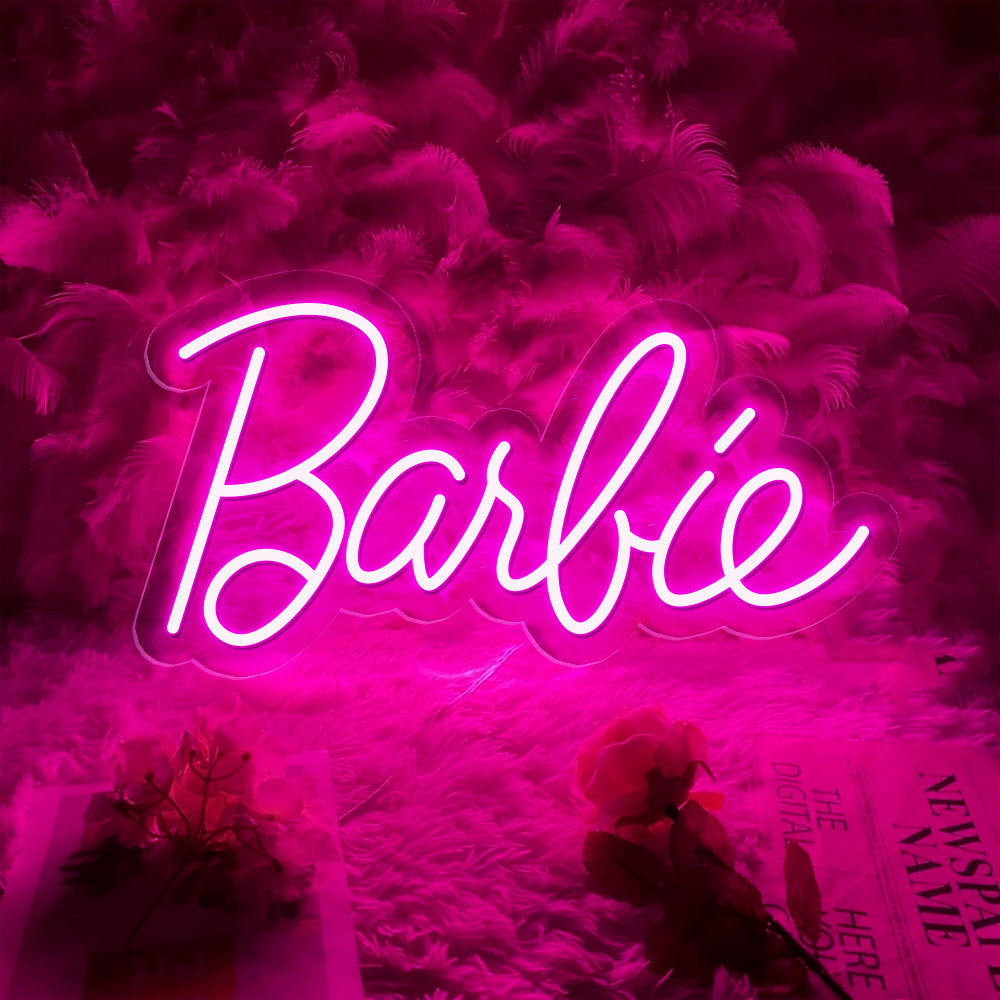 "Barbie" Neon Sign in Luminous Pink Iconic Decor from the Barbie Movie, Perfect for Bedrooms, Game Rooms, and Fashion Spaces