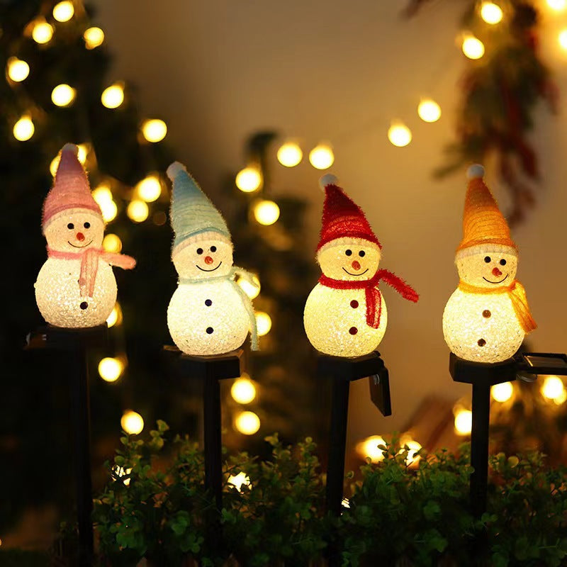 5-Pack Outdoor Solar Christmas Lights, Waterproof Snowman Garden Decorations, Holiday Yard Stakes, Festive LED Lights That Won't Melt, Solar-Powered Xmas Decorations