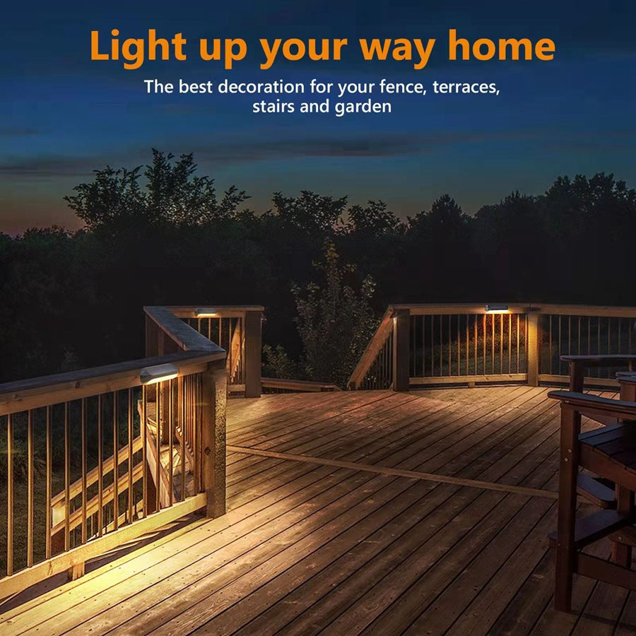 Quntis RGBWW Solar Fence Lights, IP65 Waterproof Professional Lighting for Outdoor Fence and Wall
