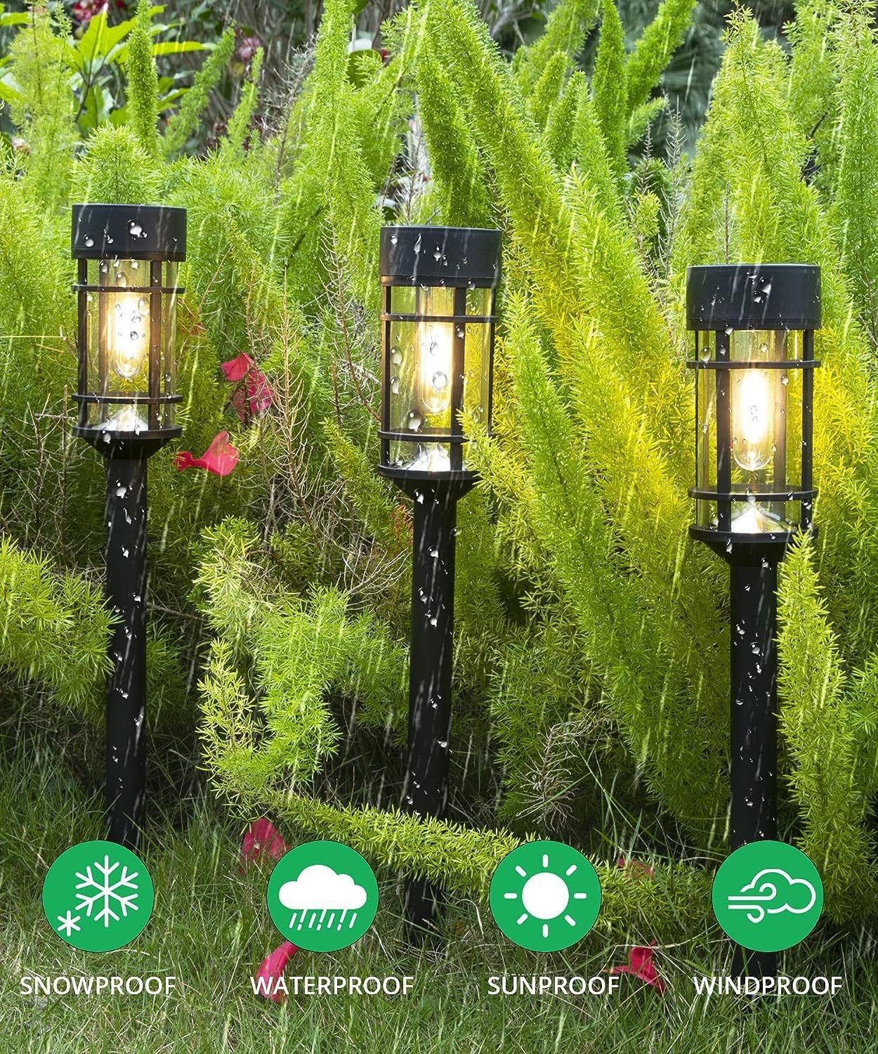 Solar Filament Outdoor Pathway Lights, Waterproof Lawn & Garden Landscape Lighting