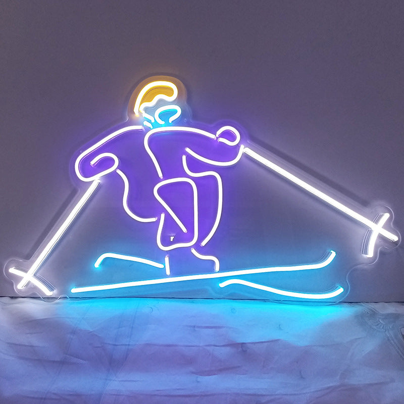Cartel de Nieve Neón, Apres Ski, Gafas de Esquí, Cartel Personalizado de Apres Ski, Decoración de Pared de Esquí, Regalo para Esquiador