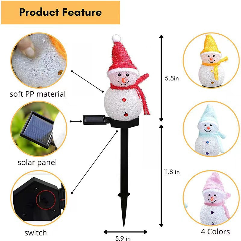 5-Pack Outdoor Solar Christmas Lights, Waterproof Snowman Garden Decorations, Holiday Yard Stakes, Festive LED Lights That Won't Melt, Solar-Powered Xmas Decorations