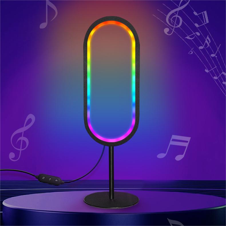 Quntis RGB Tischlampe, dimmbare LED Nachtlampe Ambientebeleuchtung mit Smart-Fernbedienung für Gaming