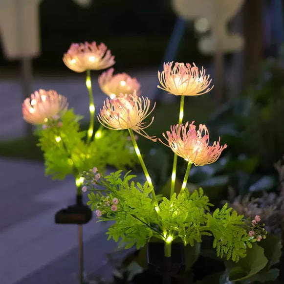 Warmweiße Solarblumen-Gartenlichter – Außen dekorative Solarlichter mit blinkenden und konstanten Modi für den Garten