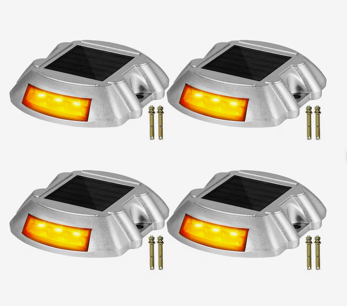 सौर ड्राइववे लाइट्स ब्राइट ब्लू विद स्क्रू सौर डेक लाइट्स आउटडोर डॉक लाइट्स फॉर पाथ वार्निंग गार्डन वॉकवे साइडवॉक स्टेप्स