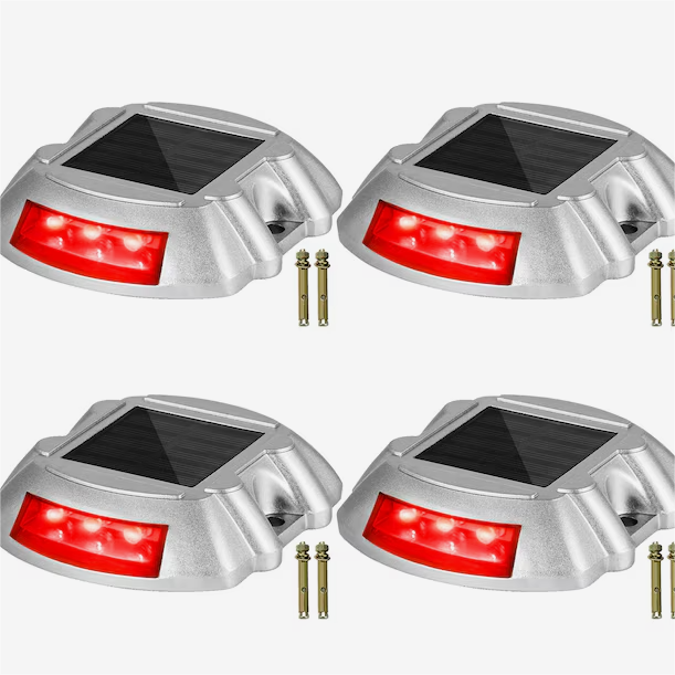 सौर ड्राइववे लाइट्स ब्राइट ब्लू विद स्क्रू सौर डेक लाइट्स आउटडोर डॉक लाइट्स फॉर पाथ वार्निंग गार्डन वॉकवे साइडवॉक स्टेप्स