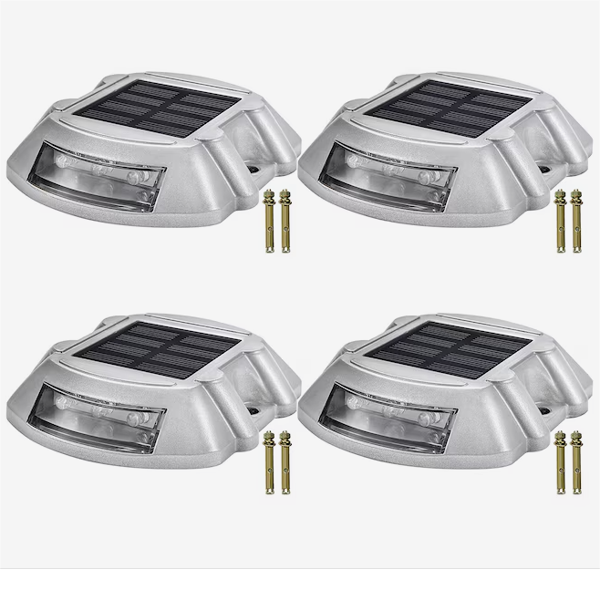सौर ड्राइववे लाइट्स ब्राइट ब्लू विद स्क्रू सौर डेक लाइट्स आउटडोर डॉक लाइट्स फॉर पाथ वार्निंग गार्डन वॉकवे साइडवॉक स्टेप्स