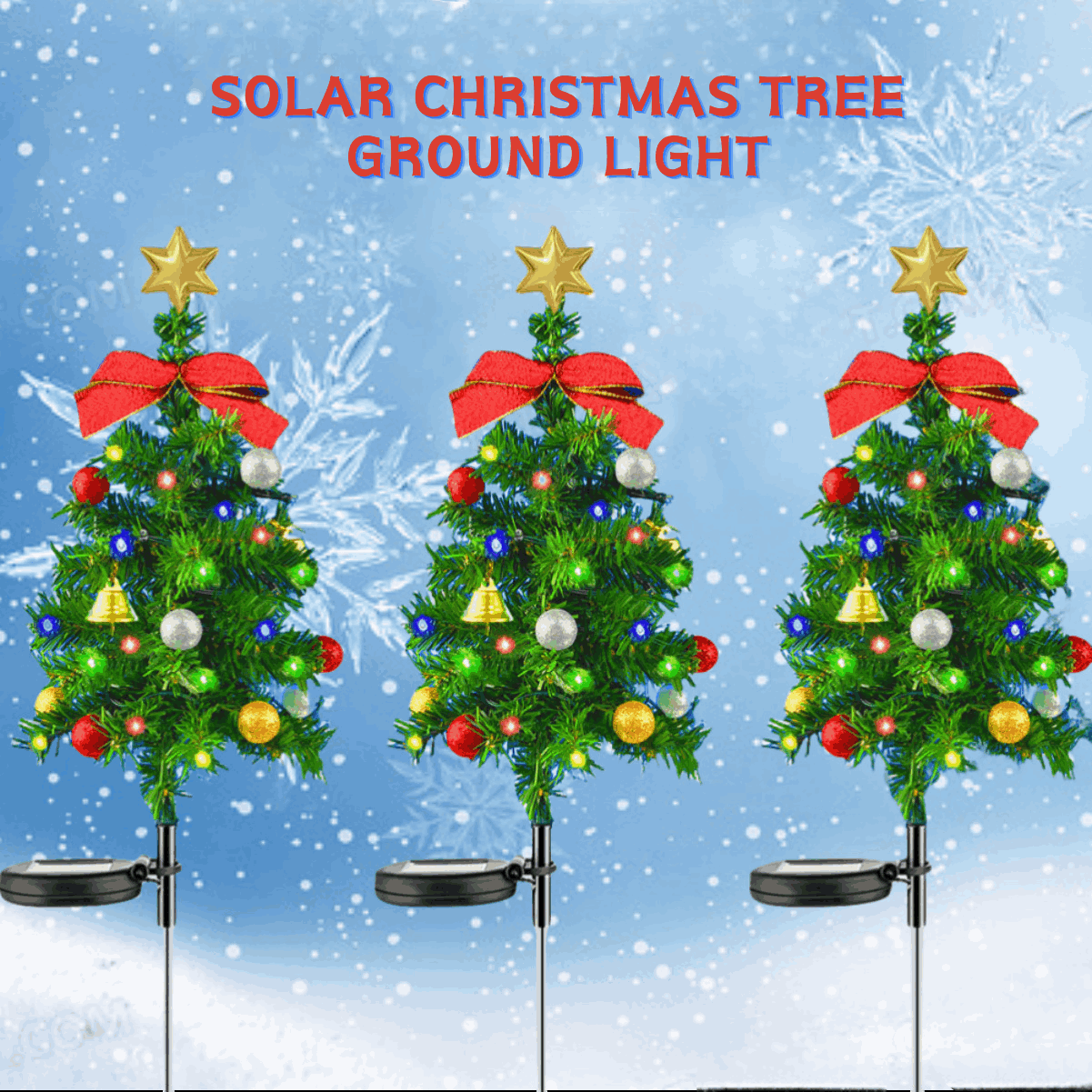 Colorful Solar-Powered Christmas Stake Lights, Christmas Tree Shaped Lights for Garden, Brighten Up Outdoor Decor, Festive Christmas Stake Lights, Yard, Lawn, Holiday Decorations