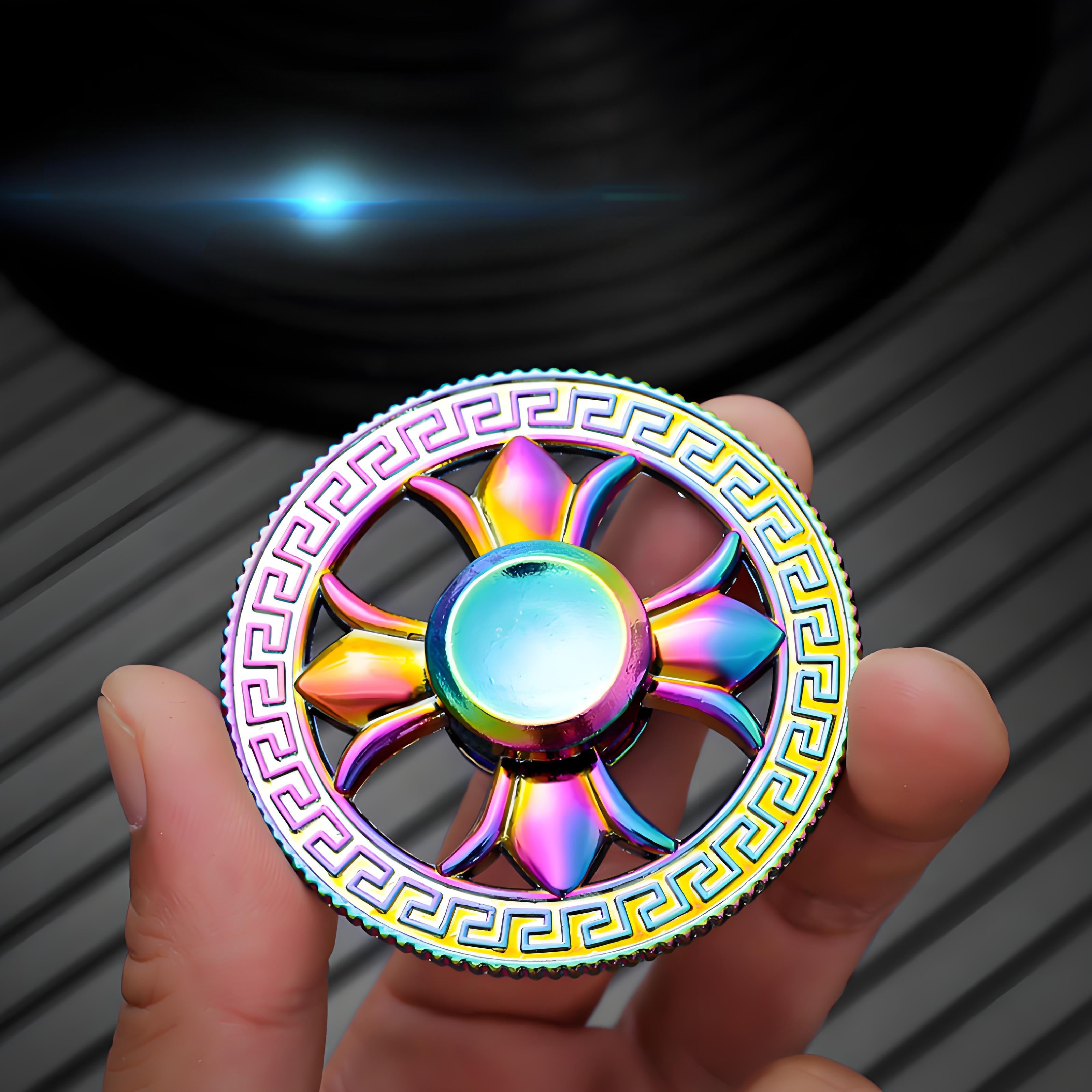 2nd Gen Zinc Alloy Clover Fidget Spinner – Colorful Stress Relief Finger Toy