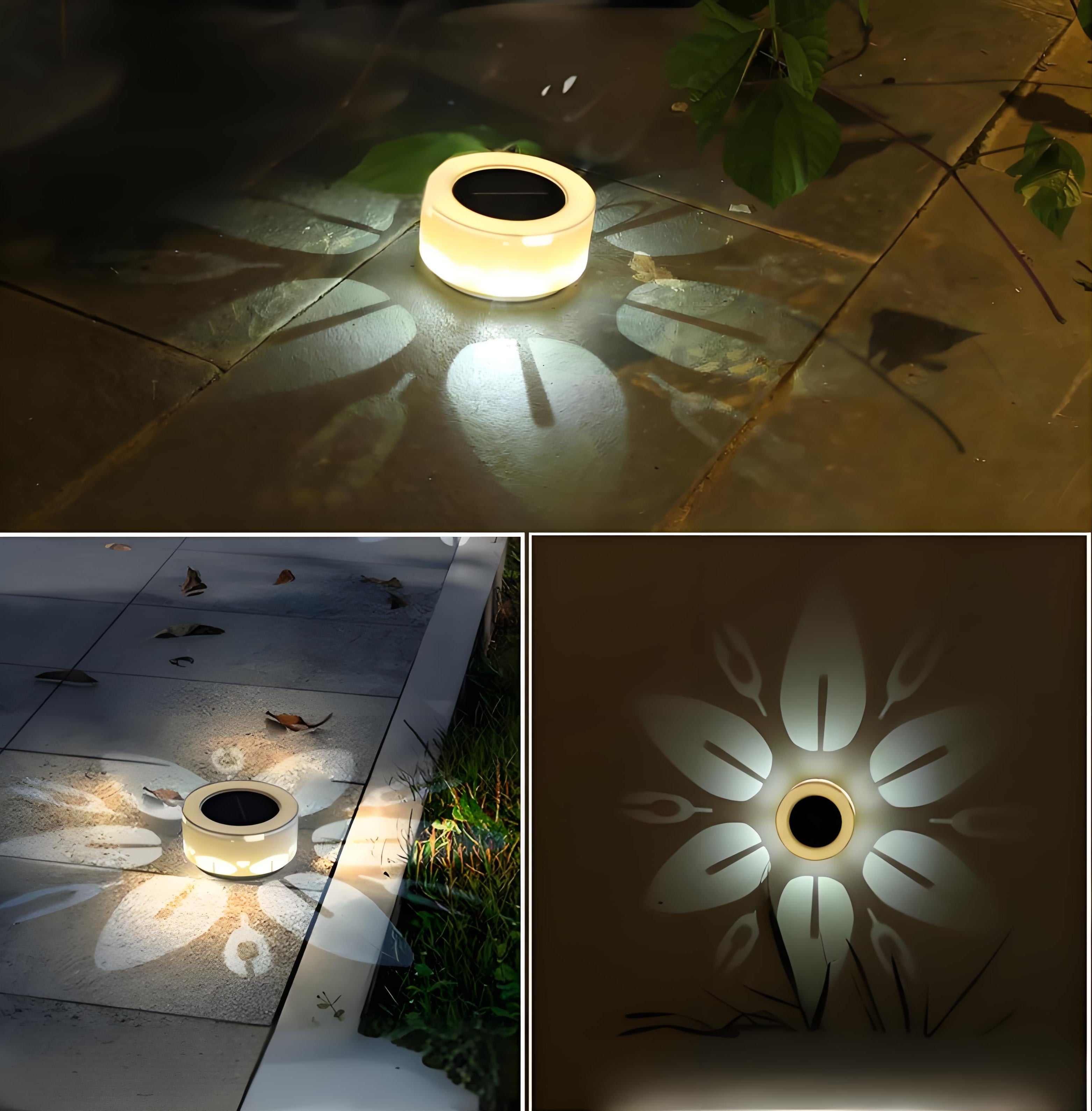 Solar-powered Outdoor Round Pattern Wall Washer Lights, a Must-have for Courtyard and Garden Landscape Ambiance Night Lights