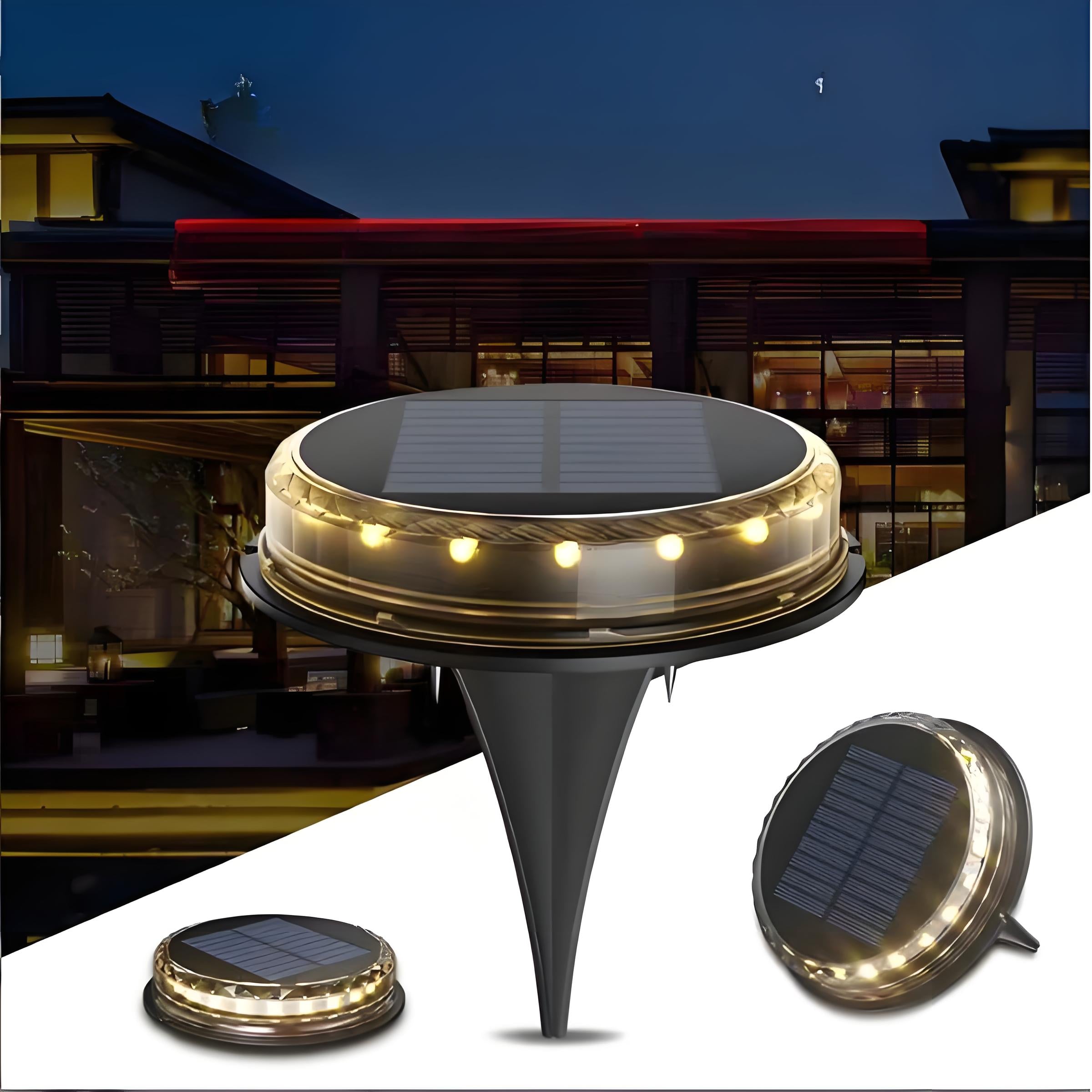 أضواء حديقة شمسية خارجية ¨C أضواء مناظر طبيعية LED، أضواء أرضية تعمل بالطاقة الشمسية لتزيين الفناء والعشب