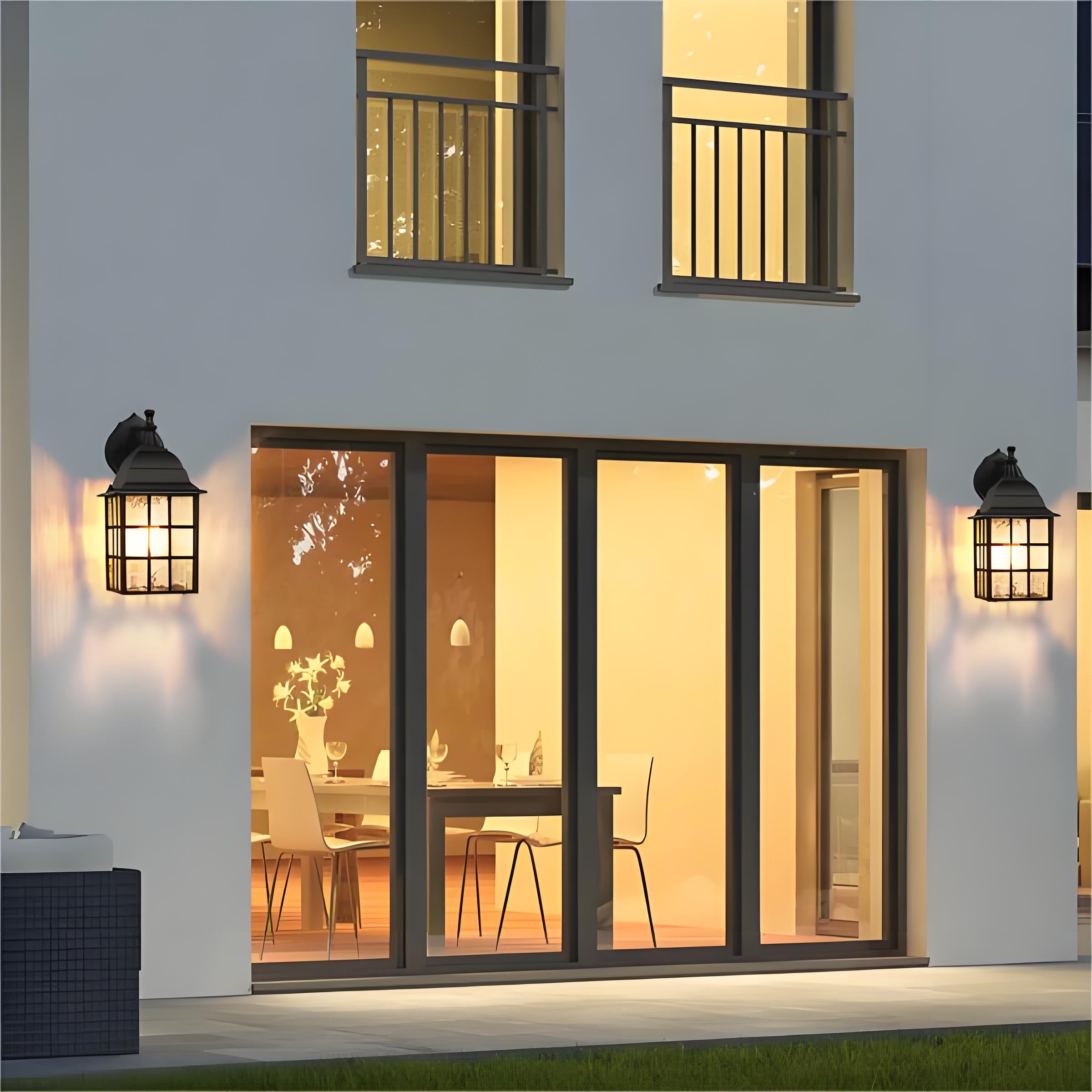 Außenwandleuchten, Sensor Außenleuchten Wandmontage, Veranda-Leuchten, schwarze Wandlaterne Wandlampe, wasserdichte Wandleuchte, Außenbeleuchtung für Garage, Haustür