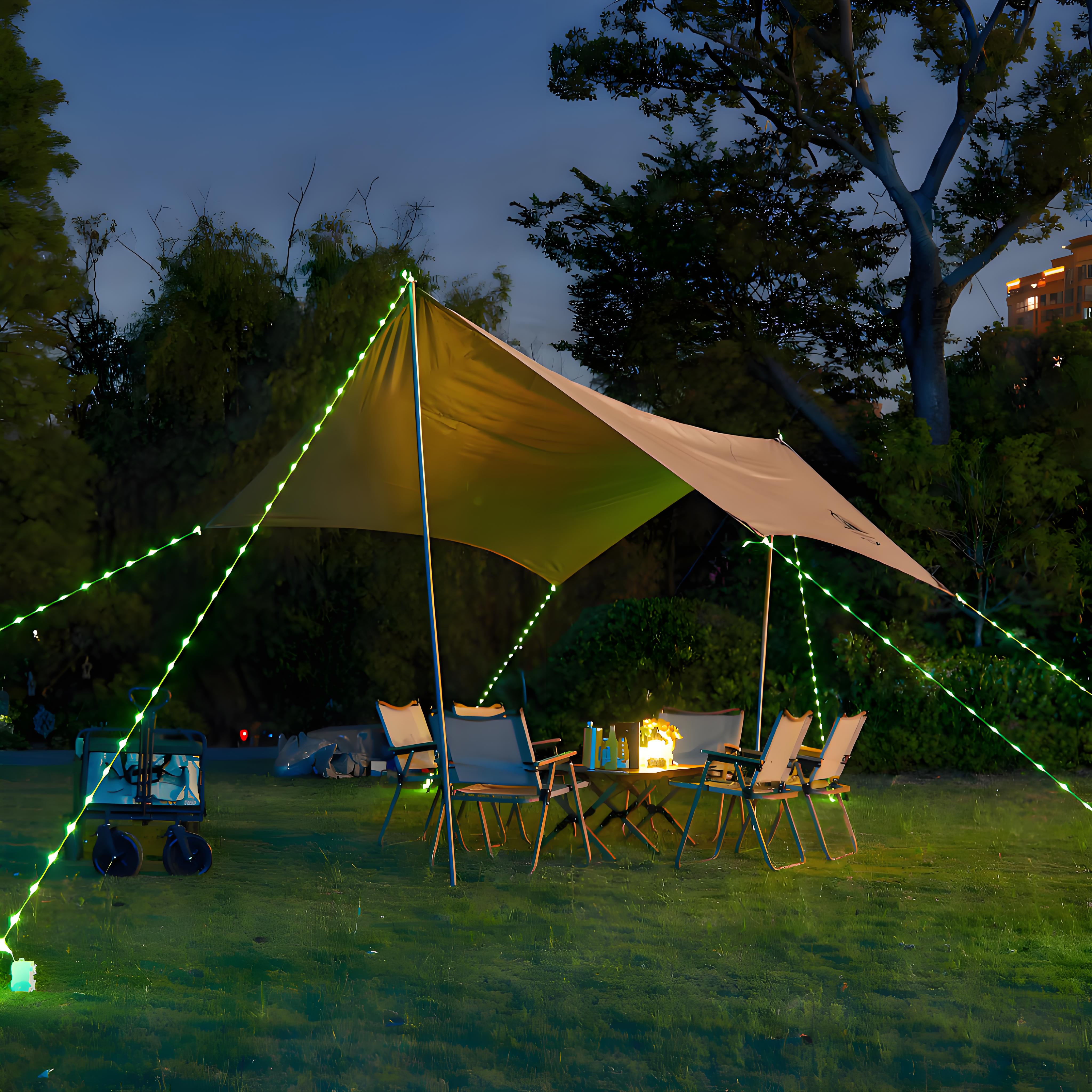 8Models New Canopy Tent Camping Decorative Lights, Waterproof Luminous Guy Rope Lights, Tent Anti-trip Lights, Camping Light Strings.