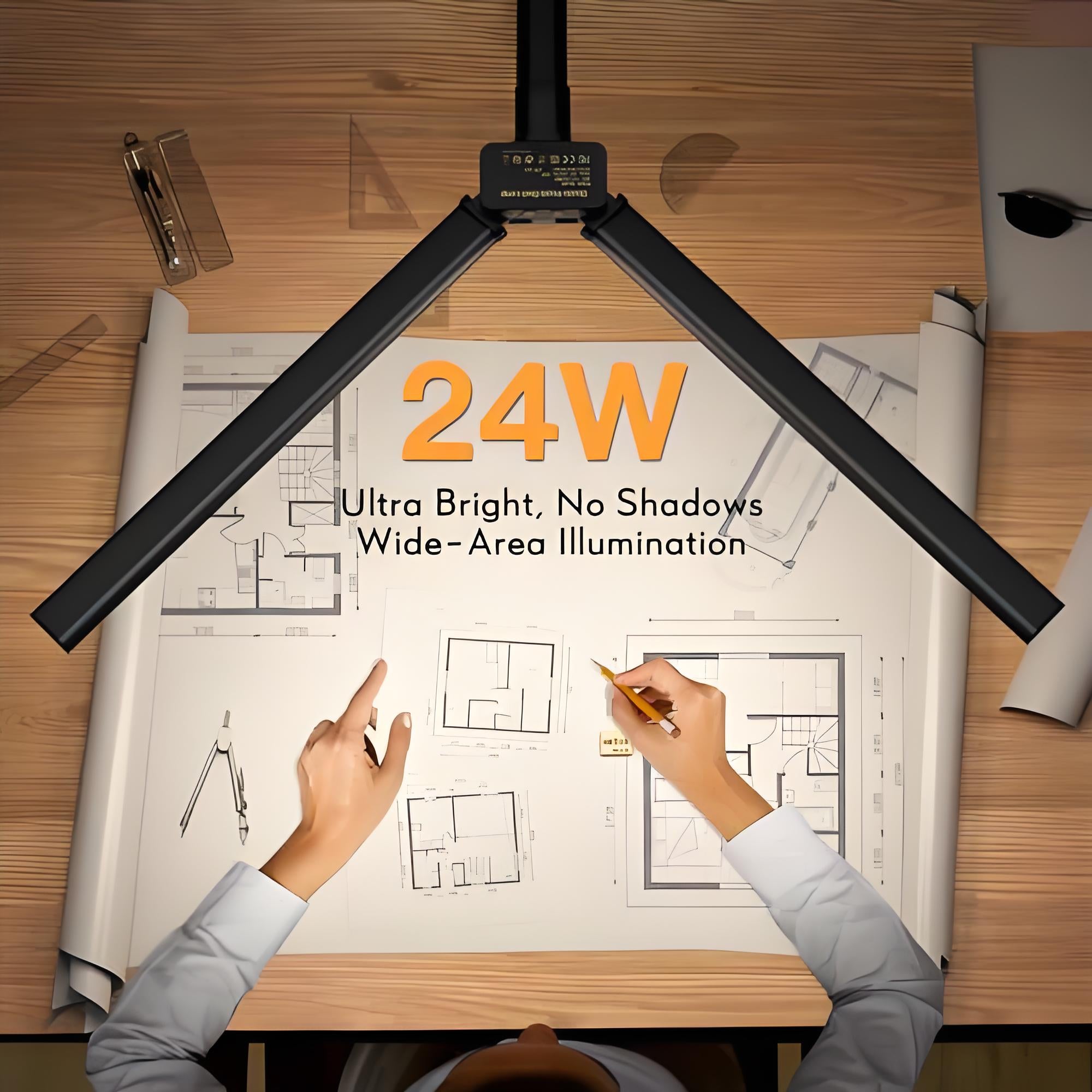 LED Bildschirm Linear Schreibtisch Fold Pro, Doppelkopf Architekten Schreibtischlampe mit Klemme (30,7 Zoll)