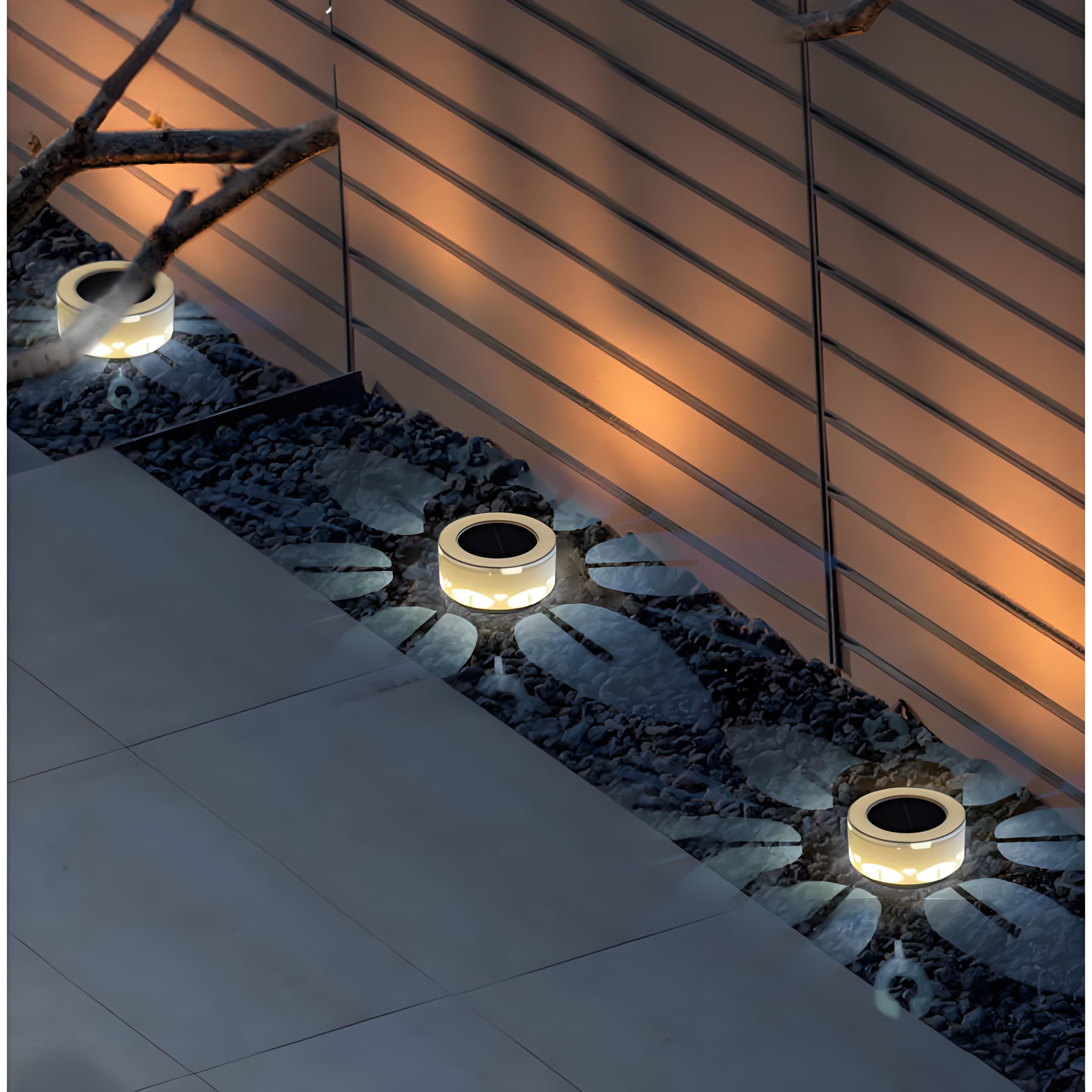 Solar-powered Outdoor Round Pattern Wall Washer Lights, a Must-have for Courtyard and Garden Landscape Ambiance Night Lights