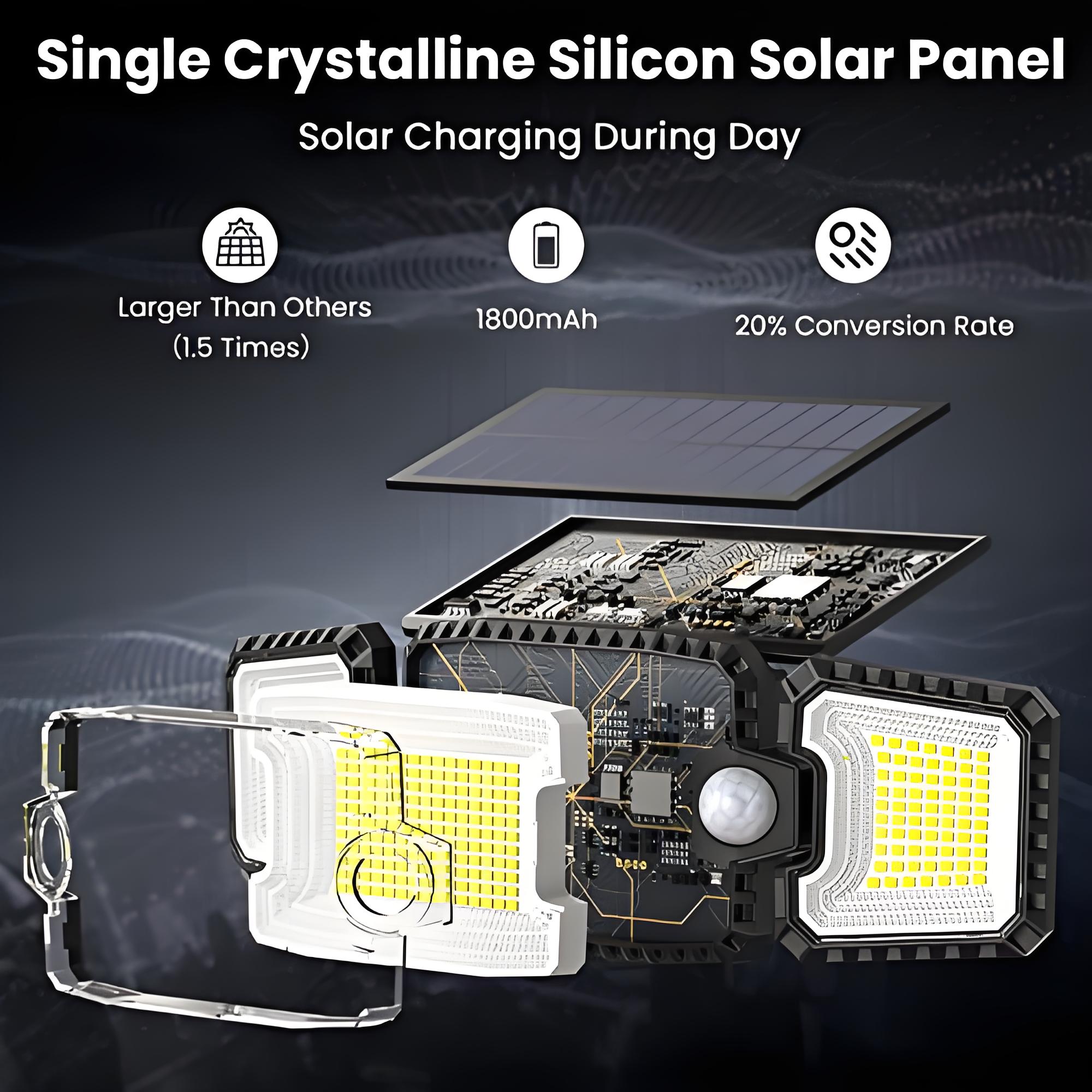 180° Super Weitwinkel Einstellbare 3 Köpfe Solar Sicherheitslichter Außen IP65 Wasserdichtes Licht