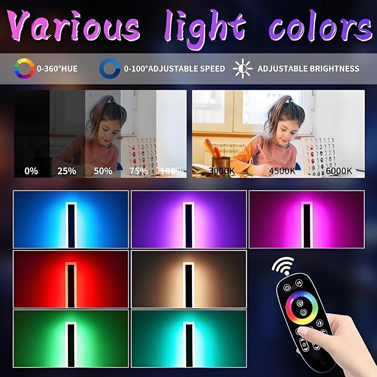 आउटडोर मॉडर्न वॉल लाइट, 7 रंग RGB डिमेबल लॉन्ग वॉल स्कॉन्स, IP65 वॉटरप्रूफ सिंपल एक्रिलिक एक्सटीरियर्स वॉल माउंट लाइट्स फिक्स्चर पैटियो हाउस गैरेज, फ्रंट डोर, पोर्च के लिए