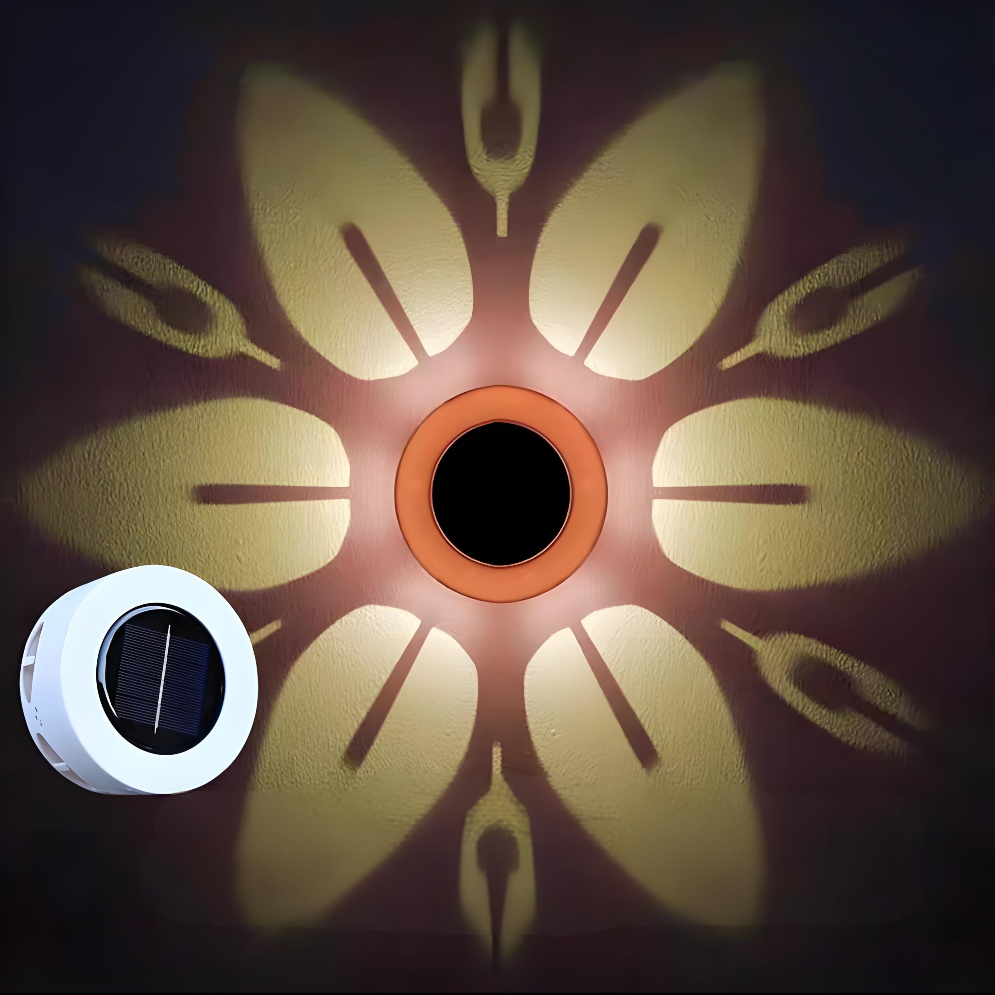 Solar-powered Outdoor Round Pattern Wall Washer Lights, a Must-have for Courtyard and Garden Landscape Ambiance Night Lights