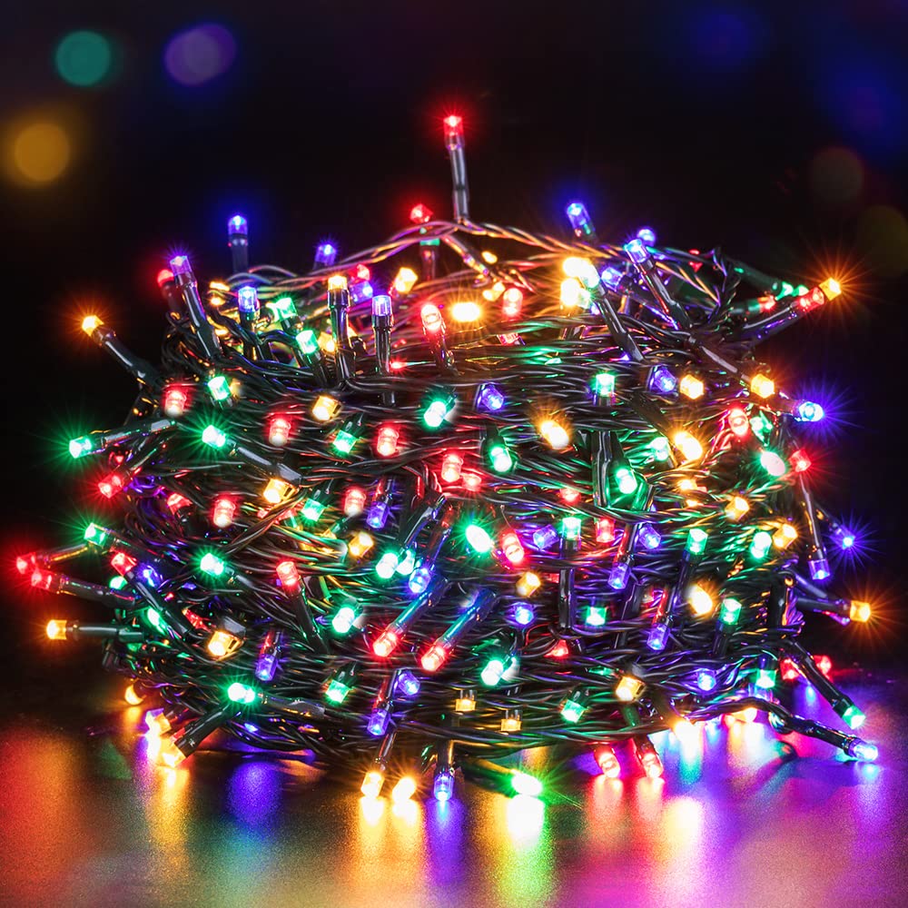 Quntis 132FT Waterproof Fairy Lights, 300 LEDs – 8 Modes, 4 Color Options for Holiday & Christmas Decor