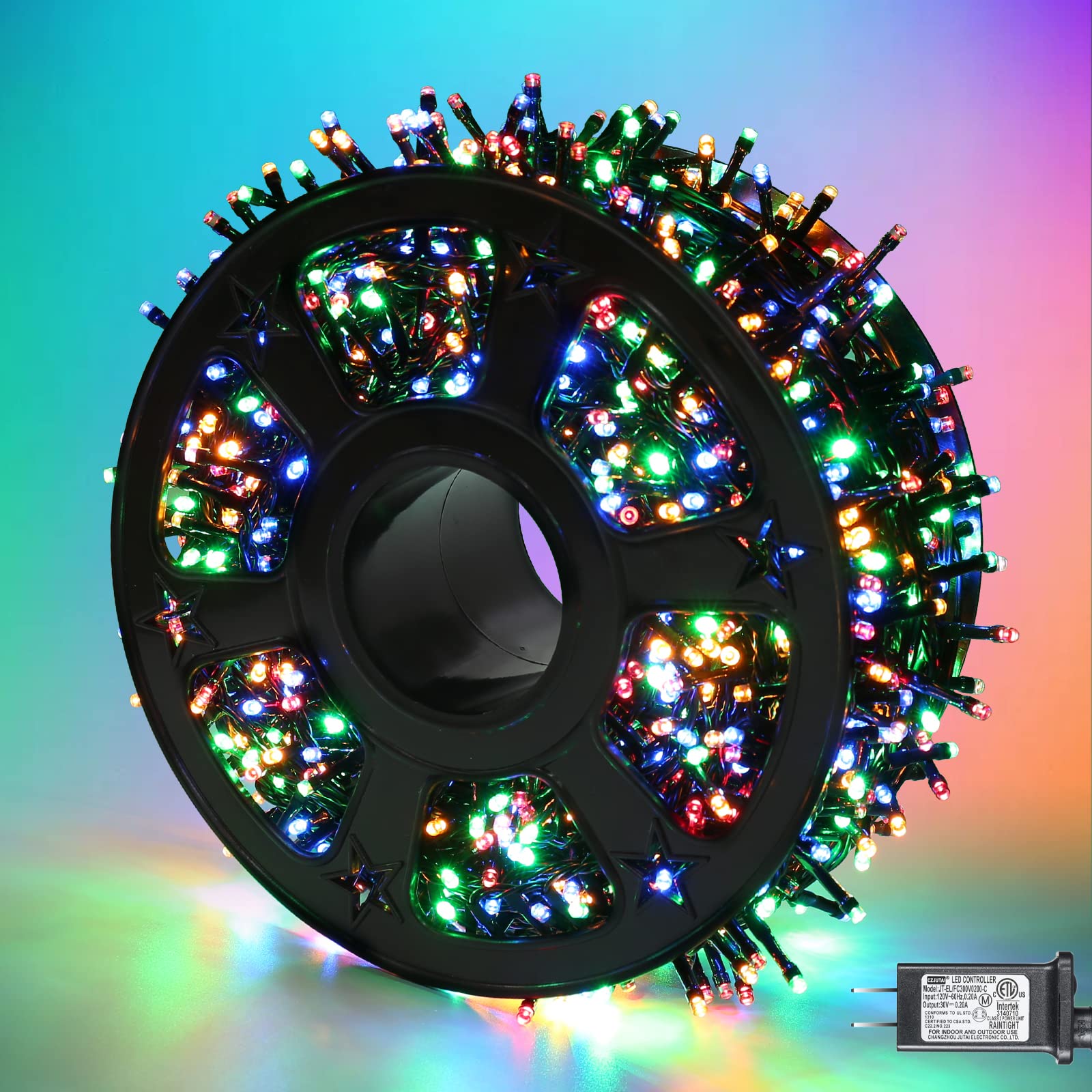Quntis Christmas Cluster Tree Lights – Multicolor, 8 Modes Plug-In, 2 Sizes for Holiday & Xmas Decor