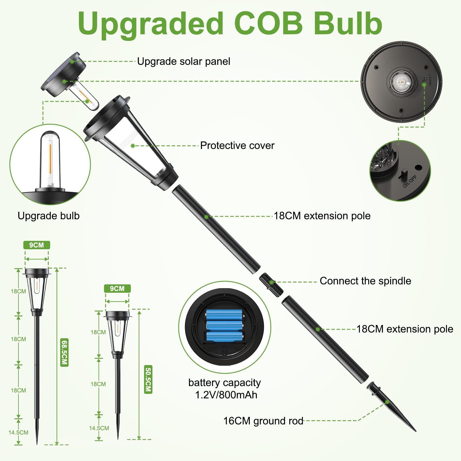 Quntis 6 Pack Solar Pathway Lights Outdoor, Waterproof Solar Lights Outdoor, Auto On/Off Solar Garden Lights Landscape Lighting, Warm White Solar Path Lights for Yard Driveway Walkway Patio Lawn