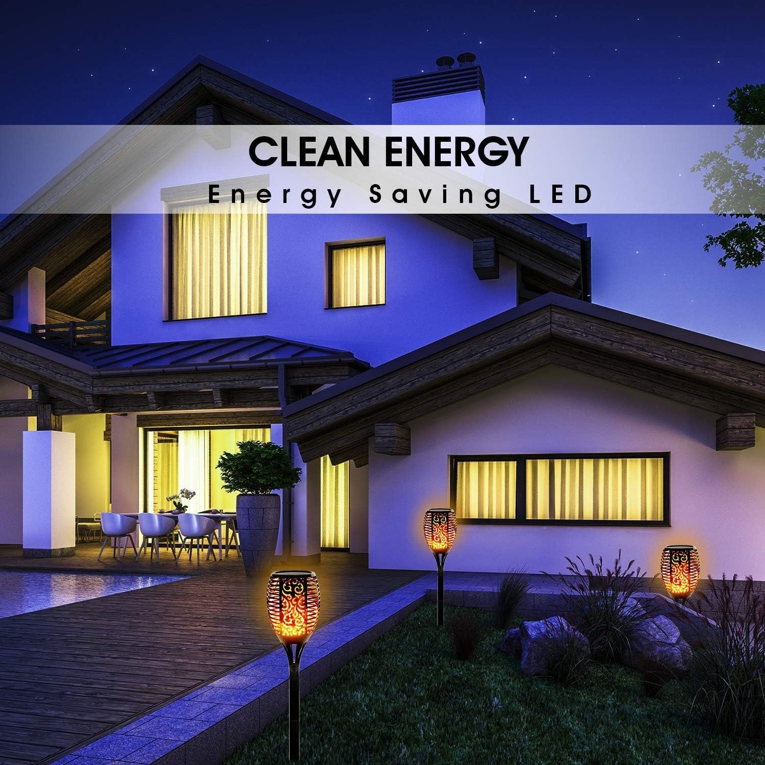 Faro Solare Impermeabile Torce a Fiamma Tremolante Illuminazione Decorativa per Esterni Illuminazione Faro Solare Torcia di Sicurezza per Giardino Patio Cortile Viale