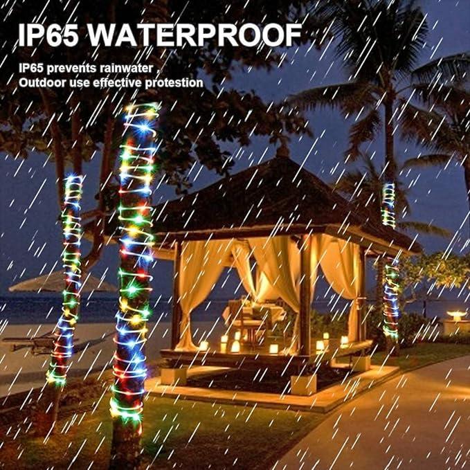 Wasserdichte Außen-Lichterkette Solarbetriebene Lichterkette 8 Modi Lichterkette für Außenbeleuchtung zur Dekoration von Garten und Weihnachten.