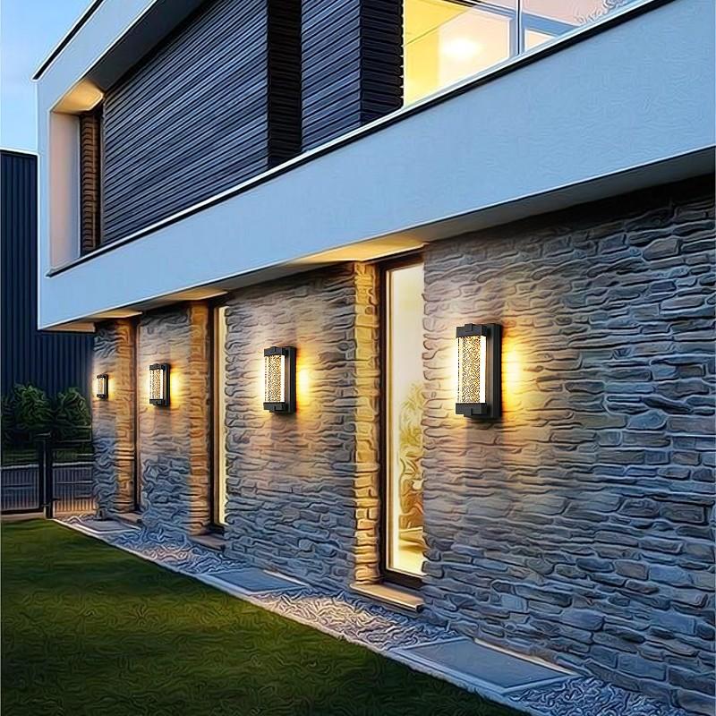 Outdoor Wall Lights Sconce with K9 Crystal Bubble Exterior LED Wall Mounted Light, Modern Porch Lantern for Outdoor