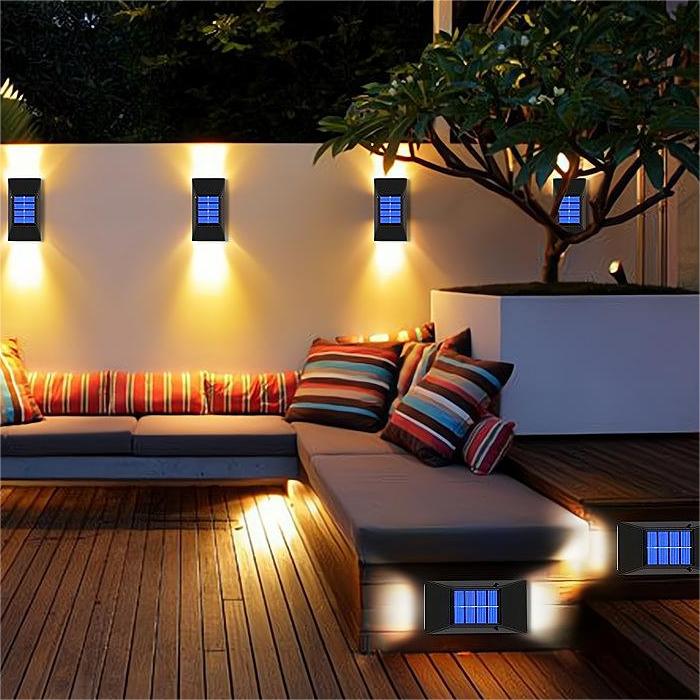 Solar LED Wall Sconces Lights – Decorative Solar Garden Lights for Fence and Outdoor Spaces