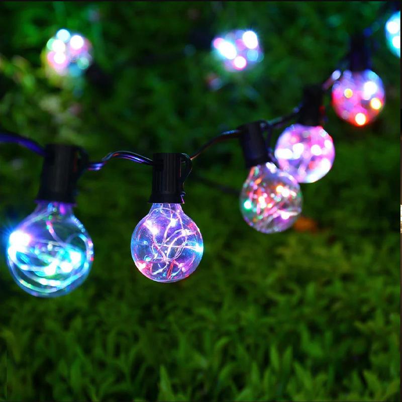 24FT LED G40 Outdoor String Lights – Waterproof, Linkable, Dimmable with Remote for Garden, Wedding & Party Decor
