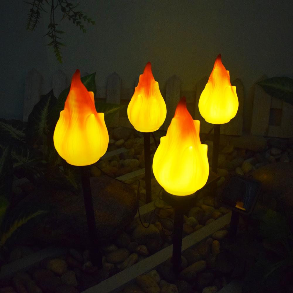 Solar Outdoor Lights with Flickering Flame, Solar Lights for Outside, Waterproof LED Flame Torches, Solar Outdoor Lights for Camping Garden Landscape Patio Path Outdoor Decor