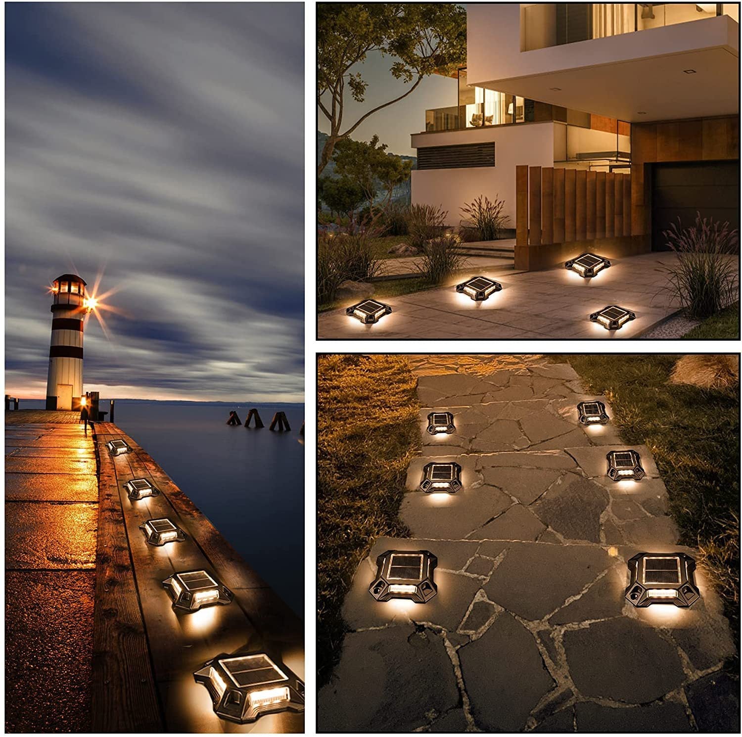 Solar Deck Lights Outdoor Lawn Light Good Brightness,Deck Lights for Driveway Dock Sidewalk Garden Step