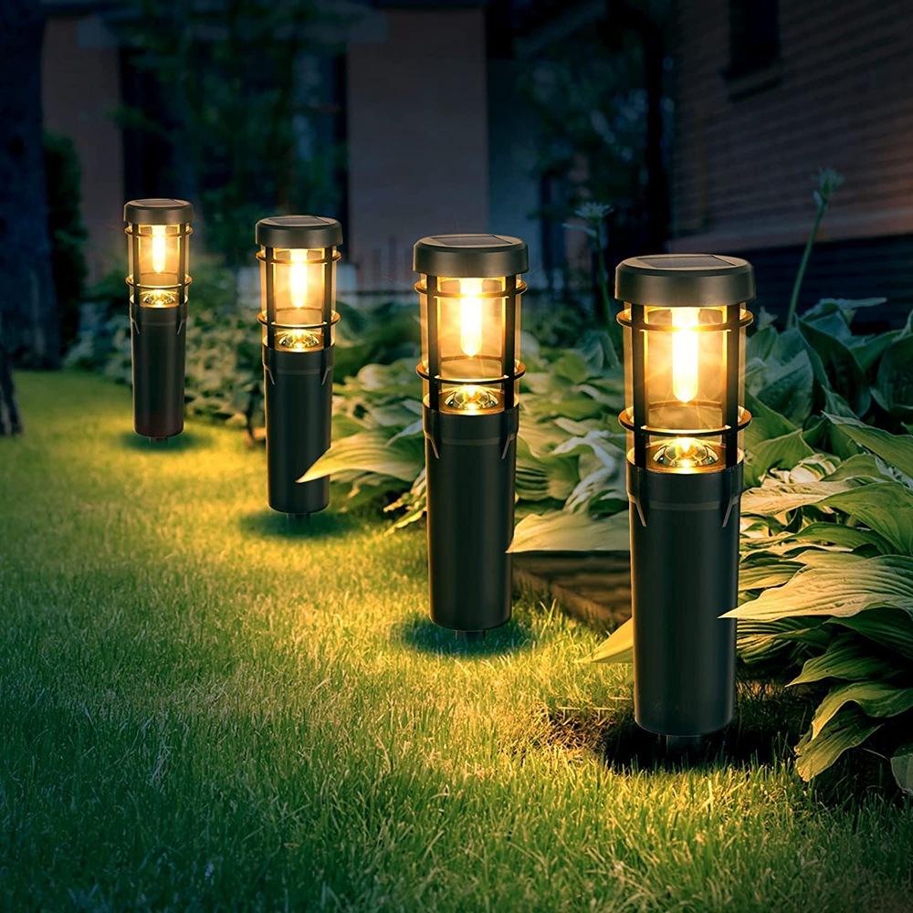 Quntis Solar Pathway Lights Outdoor, Waterproof Landscape Lights, Tungsten Filament Ground Stake Lights,IP65 Solar Garden Lights for Yard, Walkway, Driveway, Patio – Up to 14 Hrs Dusk-to-Dawn Lighting