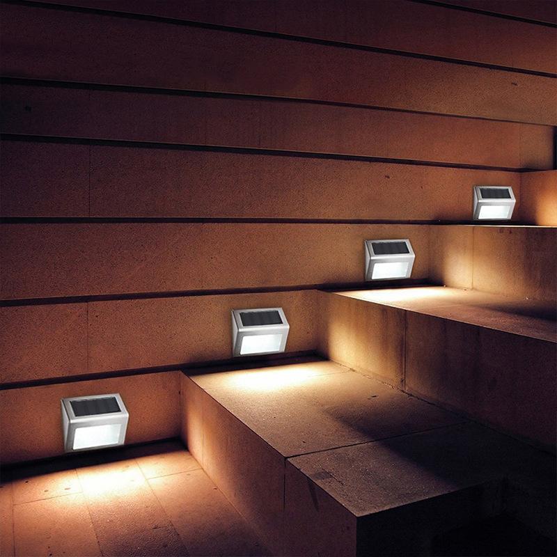 Solar-Stufenlichter Außen wasserdicht Treppenlicht Garten Dekor für Garten Terrasse Hof Veranda Treppe Gehweg