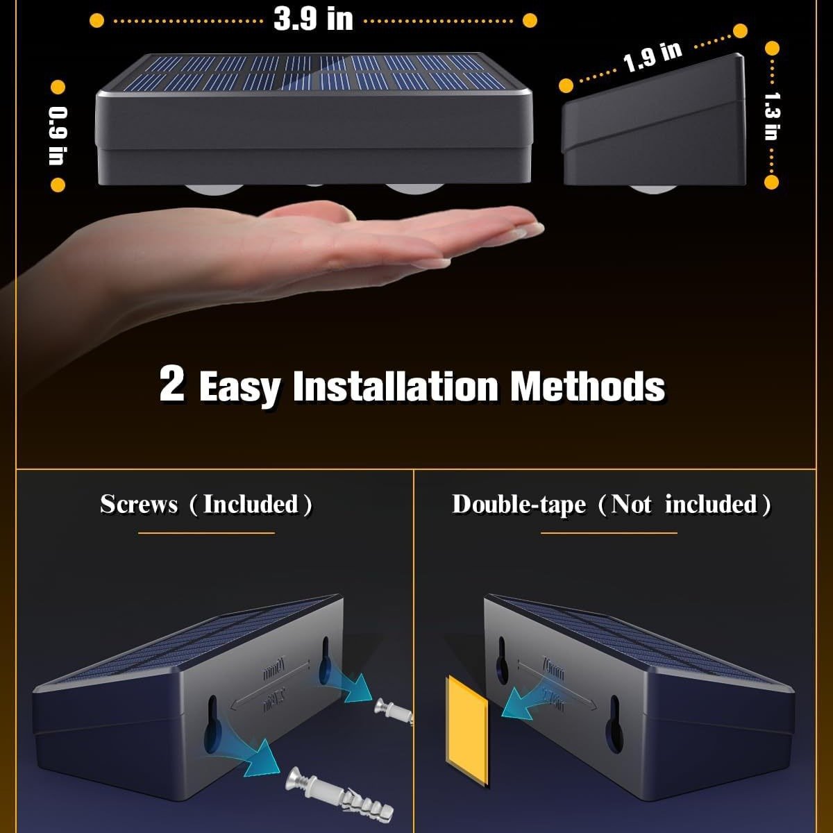 Solar Fence Lights with 12 Modes RGB Color Glow LED Solar Lights Outdoor Waterproof, Solar Lights for Patio, Backyard, Deck, Fence