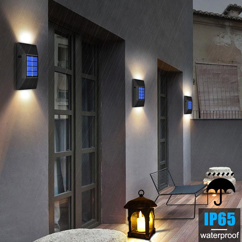 Solar LED Wall Sconces Lights – Decorative Solar Garden Lights for Fence and Outdoor Spaces