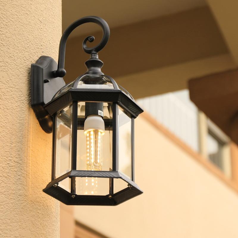 Outdoor Vintage Wall Sconce Midnight Black Finish Porch House Home Yard Garden Lighting(Without light bulb)