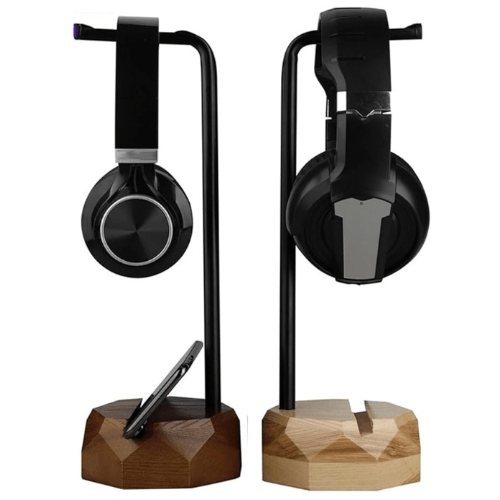 Headphone Stand Wooden Desktop Headset Holder Desk Headphones