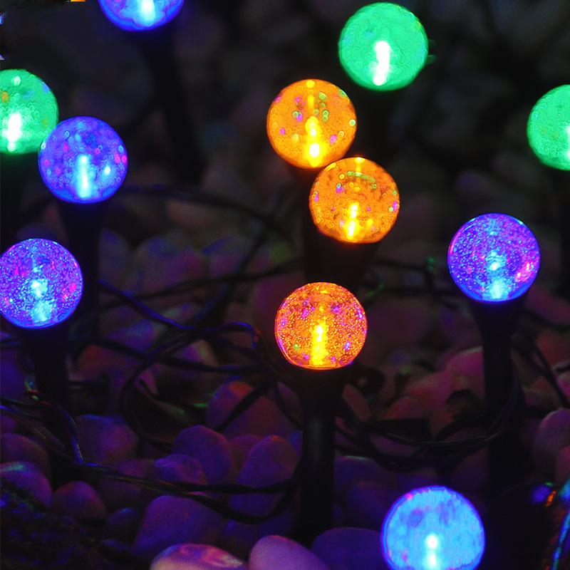 Waterproof RGB Fairy Lights – Outdoor Solar Globe String Lights with 8 Modes, LED Stake Lights for Garden, Patio, Backyard, Landscape, Party