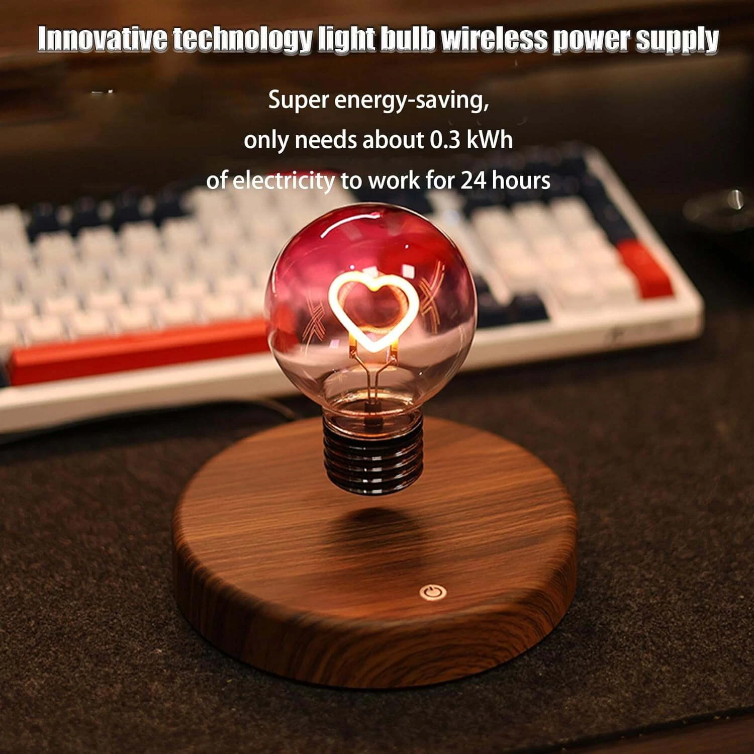 Magnetic Levitating Heart Bulb – Unique Romantic Gift for Birthday & Love