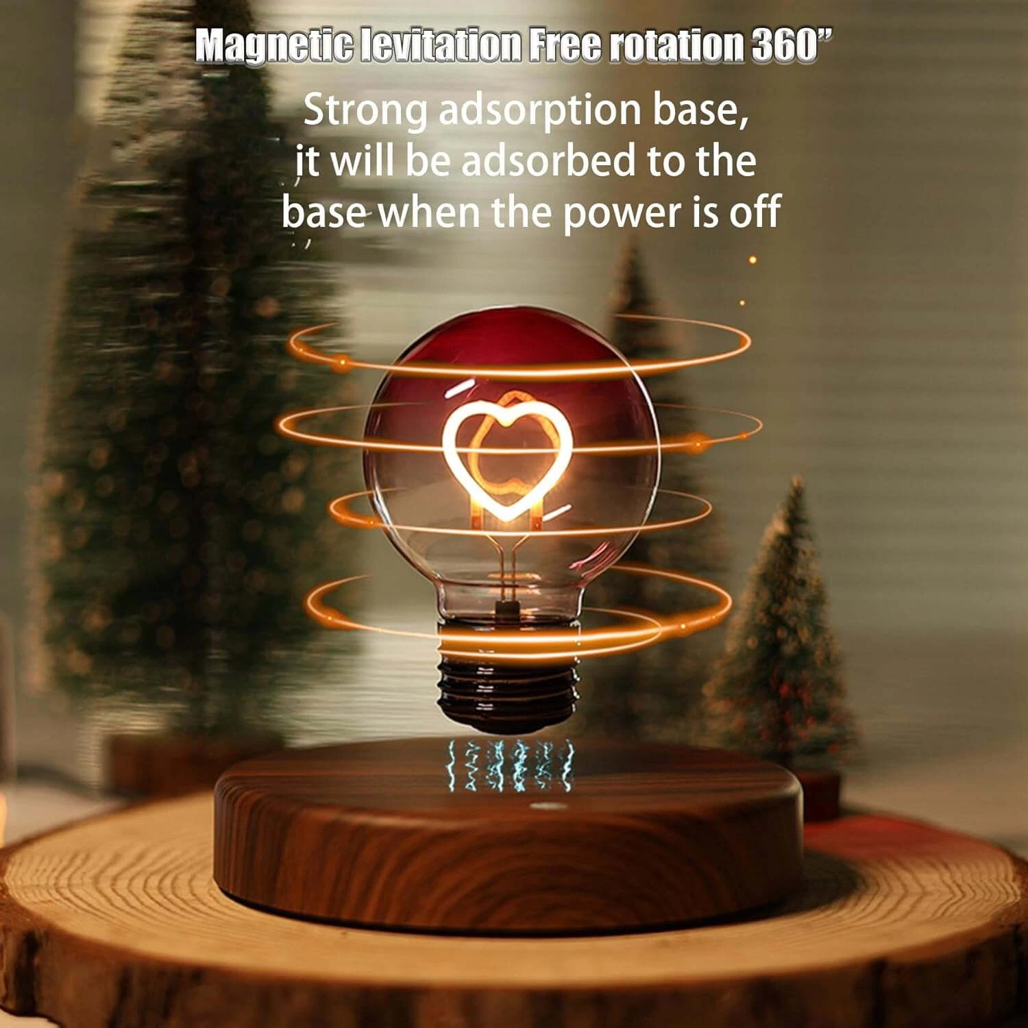 Magnetic Levitating Heart Bulb – Unique Romantic Gift for Birthday & Love