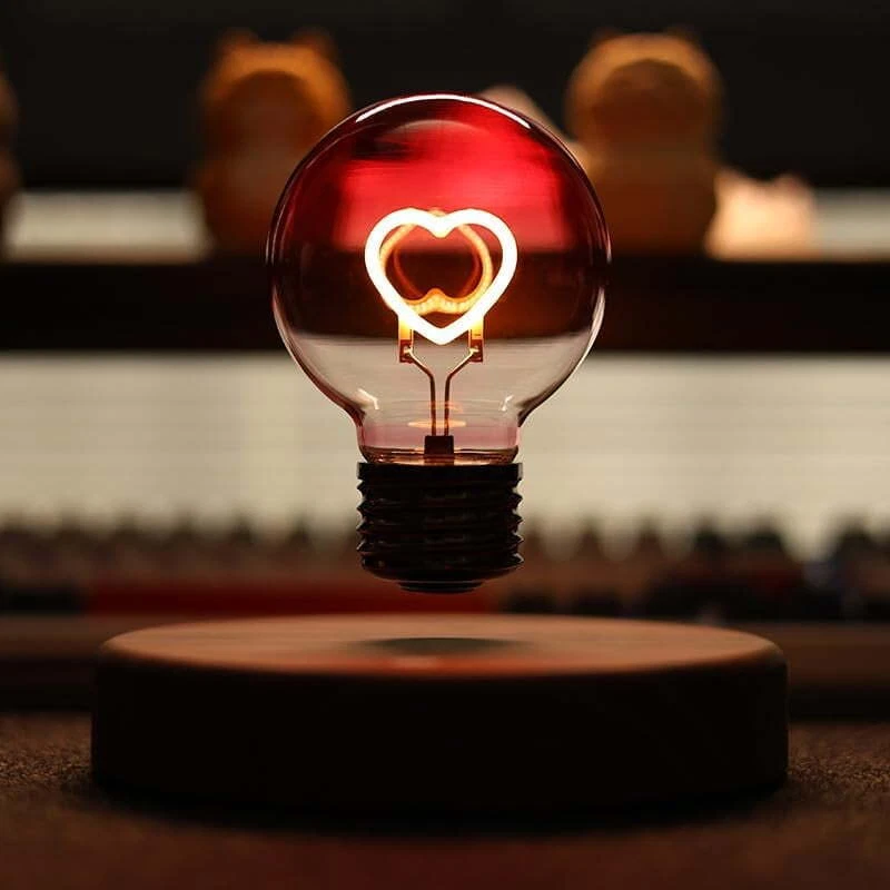 Magnetic Levitating Heart Bulb – Unique Romantic Gift for Birthday & Love