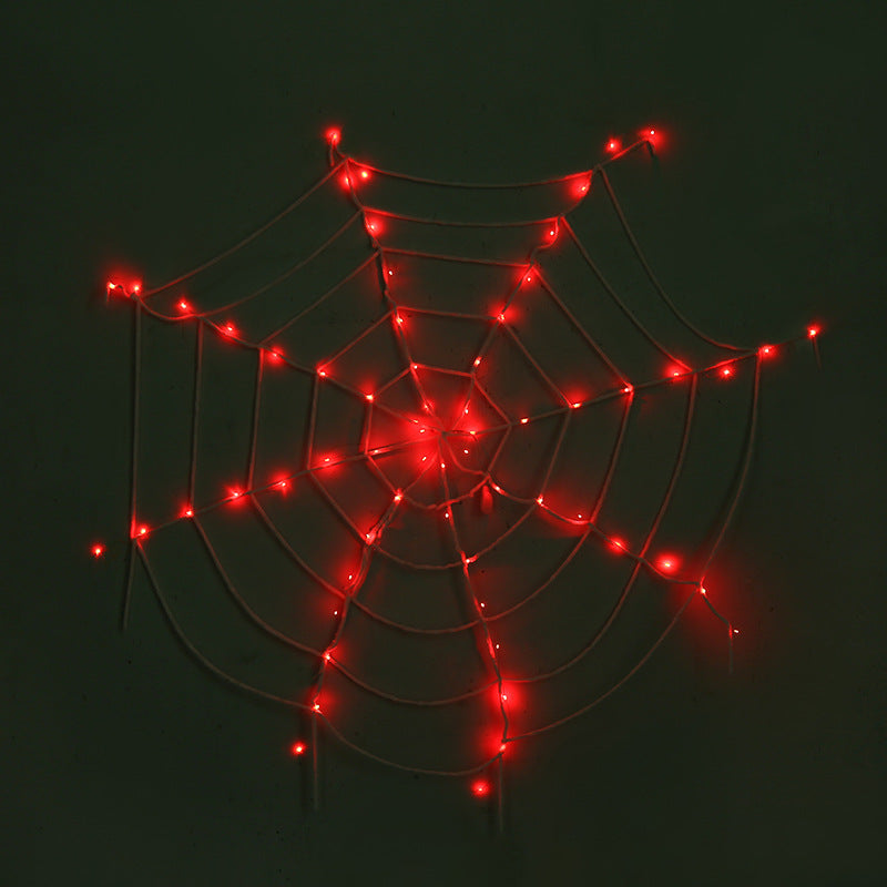 3.6m Halloween Spider Web String Lights with Remote – Spooky LED Web Decor for Indoor & Outdoor Parties