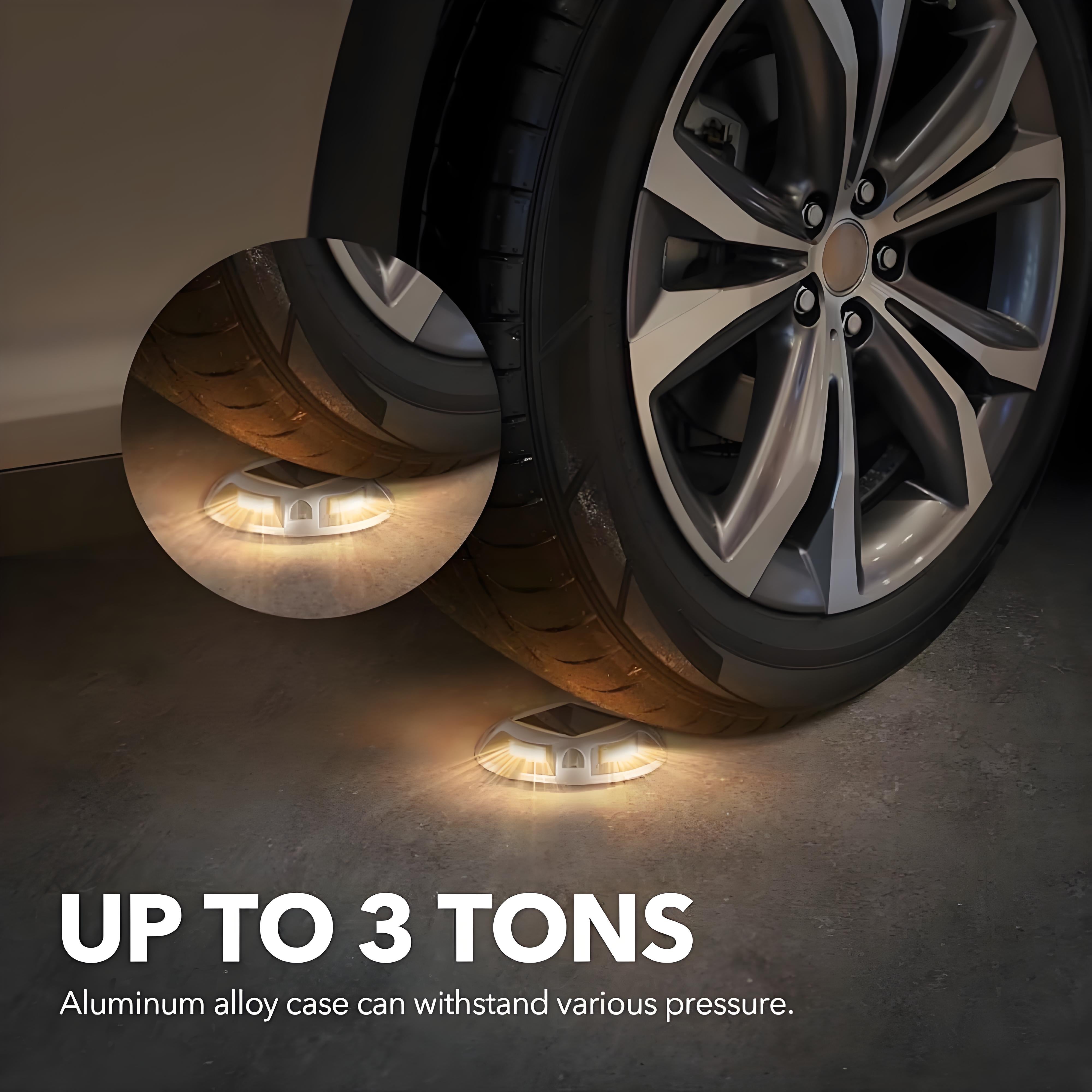 Circular Solar In-Ground Light, Dual-Color, Pathway Light, Aluminum Alloy, 4-Sided, Step Lamp