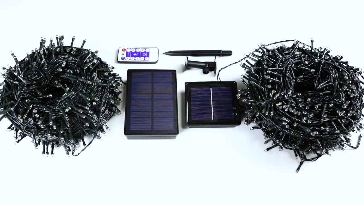 Quntis 170,6 piedi 500 LED Luci a Stringa Solari Ricaricabili USB con Telecomando – Luci da Giardino e Patio Impermeabili IP44