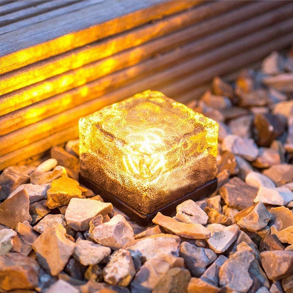 Nouvelles lumières de briques de glace en cristal solaire ¨C lumières de paysage et de jardin étanches, design goutte d'eau pour la décoration de balcon et de jardin