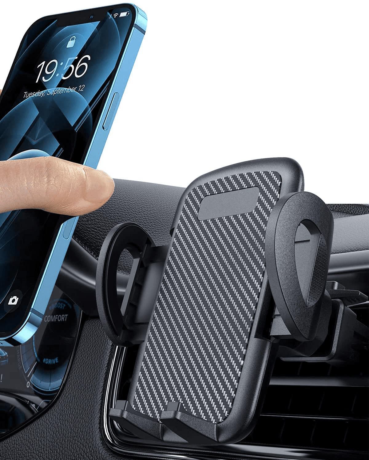 Areker Car Mobile Phone Car Holder Universal Air Vent Car Holder 360 Degree Rotation 2-level Adjustable Car Cradle Mount iPhone X 8 7 7 Plus 6s SE Samsung S8 Plus S7 HTC Huawei and More