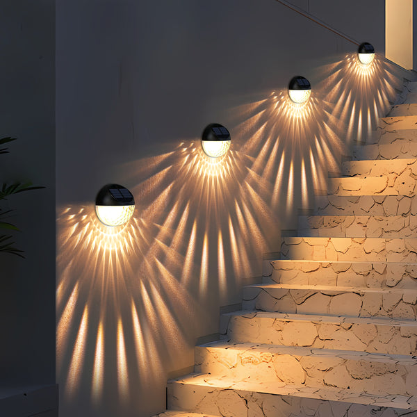 4-Pack Solar Fence Lights, IP65 Waterproof, Auto On/Off, Warm