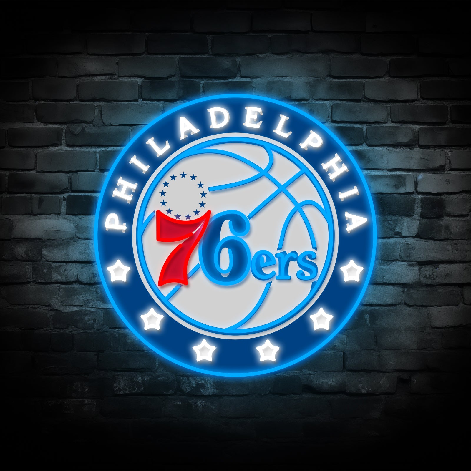 Philadelphia 76ers Logo Neon Sign – NBA Basketball Wall Light for Fans & Game Room