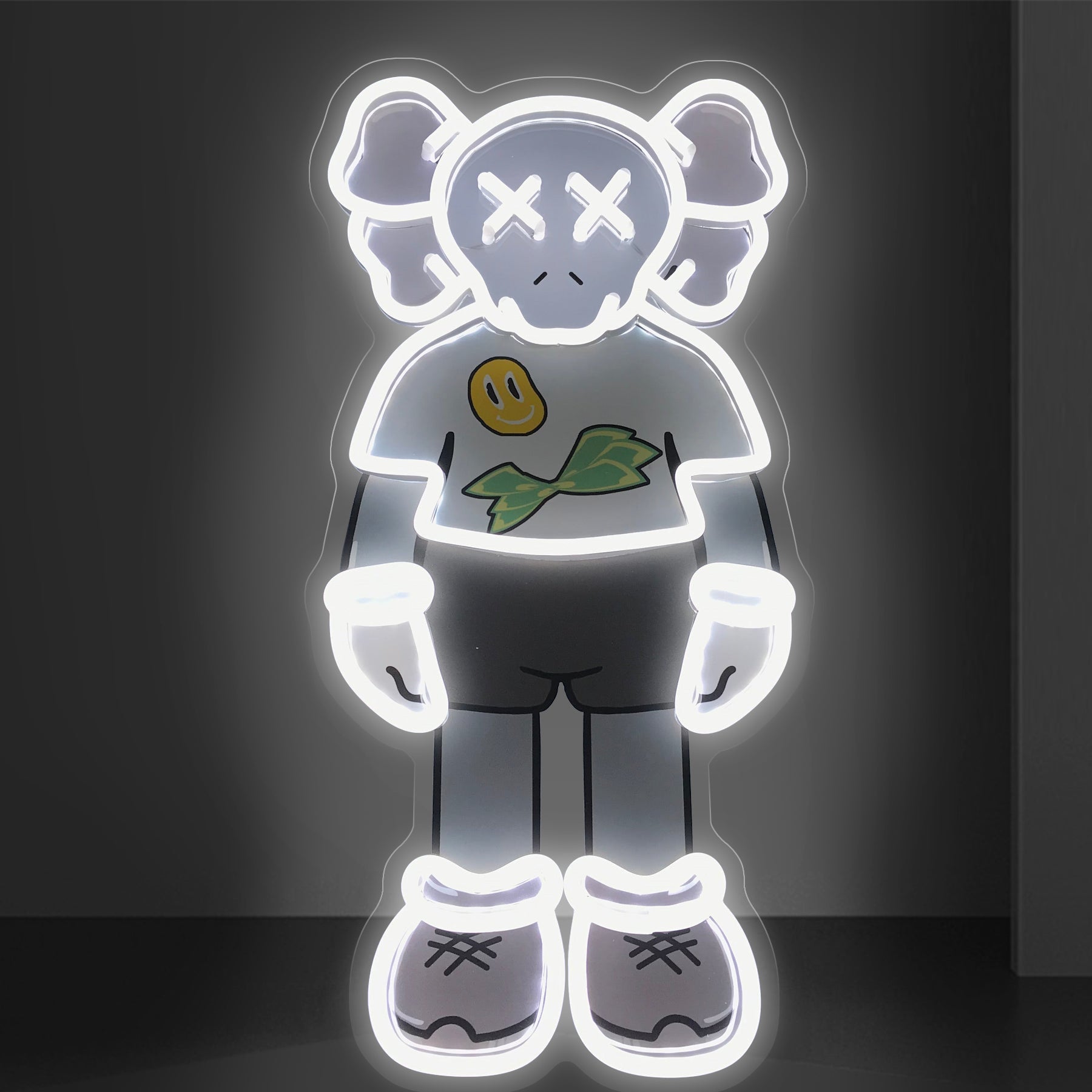 KAWS Standalone Neon Sign – Art Lamp, Freestanding LED Decor, Modern Home & Office Glow